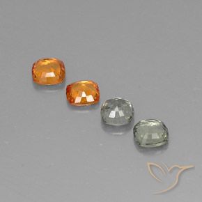 1.57天然多色蓝宝石，垫形剪裁，4.2×4.1毫米，VVS-VS