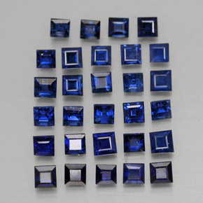 天然蓝宝石，方形，2×1.9毫米，VVS-VS