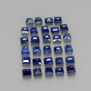 天然蓝宝石，方形，2×1.9毫米，VVS-VS