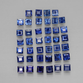 天然蓝宝石，方形，1.8×1.8毫米，VVS-VS