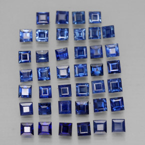天然蓝宝石，方形，1.8×1.8毫米，VVS-VS