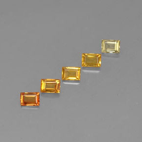 天然多色蓝宝石，长方形切工，3.7×2.6毫米，VVS-VS