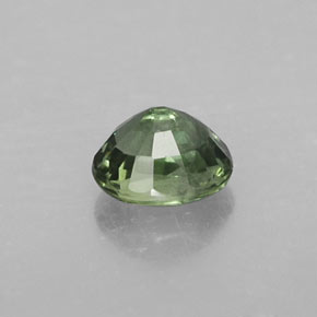 0.64克拉天然绿色蓝宝石，椭圆形切割，5.1×4.3毫米，SI