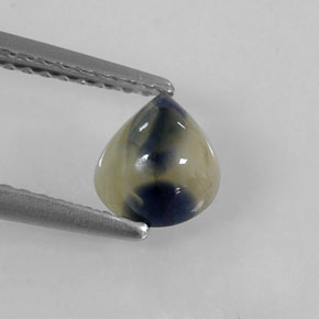 1.45克拉天然双色蓝宝石，梨形，6.8×5.8毫米，不透明