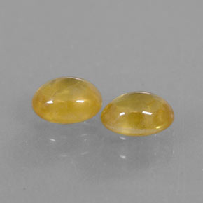 天然黄色蓝宝石，透明，5.8×4.2毫米，透明/半透明