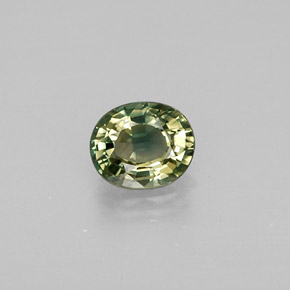 0.46克拉天然绿色蓝宝石，椭圆形切割，5×4.1毫米，VVS