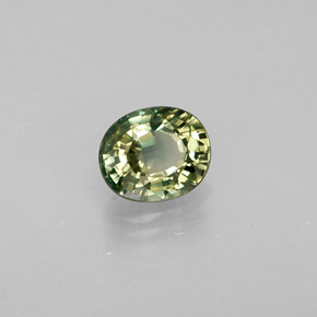 0.46克拉天然绿色蓝宝石，椭圆形切割，5×4.1毫米，VVS