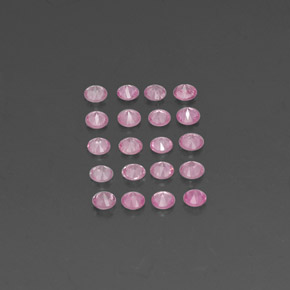 天然粉色蓝宝石，圆形切割，2.45毫米，VVS-VS