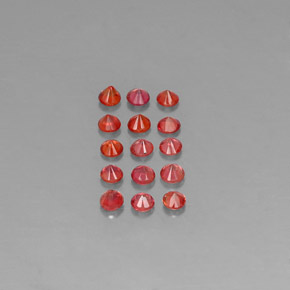 天然橙色蓝宝石，圆形切割，2.69毫米，VVS-VS