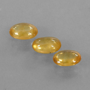 天然黄色蓝宝石，透明，6.3×4.5毫米，透明/半透明