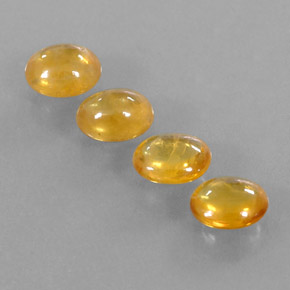 3.17天然黄色蓝宝石，透明，6×5毫米，透明/半透明
