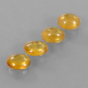 3.17天然黄色蓝宝石，透明，6×5毫米，透明/半透明