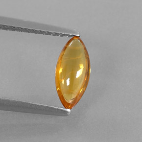 0.74克拉天然橙色蓝宝石，透明，8.7×4毫米，透明/半透明
