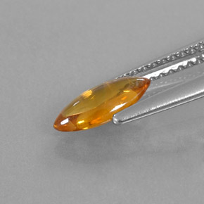 0.74克拉天然橙色蓝宝石，透明，8.7×4毫米，透明/半透明