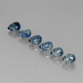 天然蓝宝石，水滴珠形切工，4.5×3.1毫米，VVS-VS