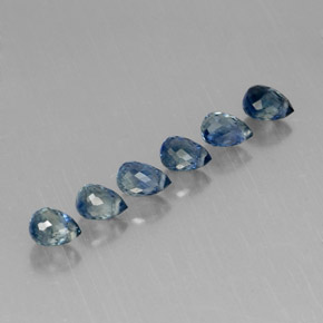 天然蓝宝石，水滴珠形切工，4.5×3.1毫米，VVS-VS