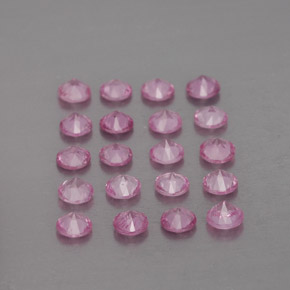 天然粉色蓝宝石，圆形切割，2.93毫米，VVS-VS