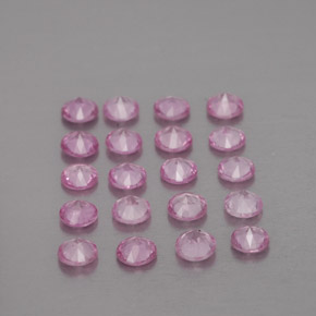 天然粉色蓝宝石，圆形切割，2.91毫米，VVS-VS