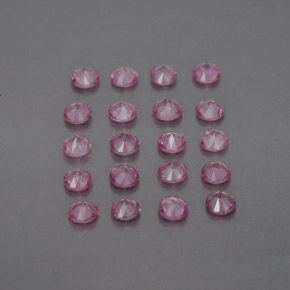 天然粉色蓝宝石，圆形切割，2.58毫米，VVS-VS