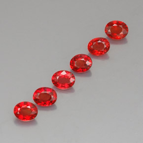 2.08天然橙色蓝宝石，椭圆形切割，4.5×3.6毫米，VVS-VS