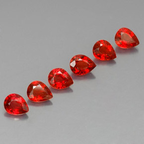 1.69天然橙色蓝宝石，梨形，4.5×3.6毫米，VVS-VS