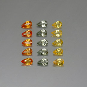 天然多色蓝宝石，梨形，5.1×3毫米，VVS-VS