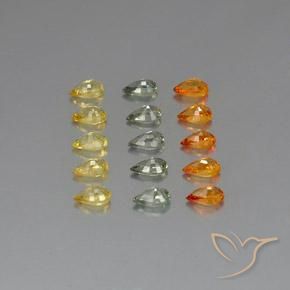 3.88天然多色蓝宝石，梨形，4.9×3毫米，VVS