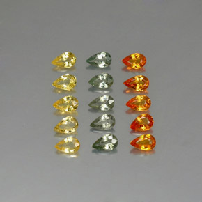 3.58天然多色蓝宝石，梨形，4.9×3.1毫米，VVS-VS
