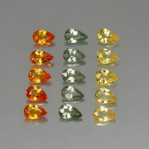 3.58天然多色蓝宝石，梨形，4.9×3.1毫米，VVS-VS