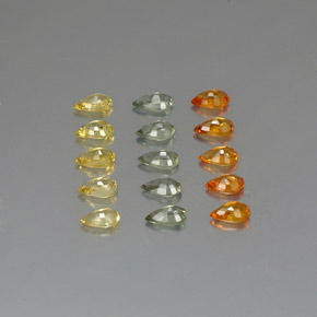 3.58天然多色蓝宝石，梨形，4.9×3.1毫米，VVS-VS