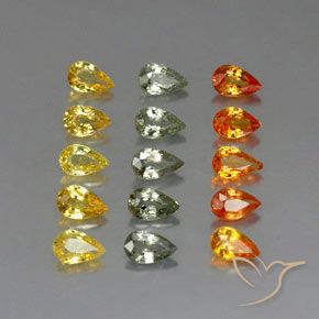 4.05天然多色蓝宝石，梨形，4.9×3毫米，VVS-VS
