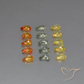 4.05天然多色蓝宝石，梨形，4.9×3毫米，VVS-VS