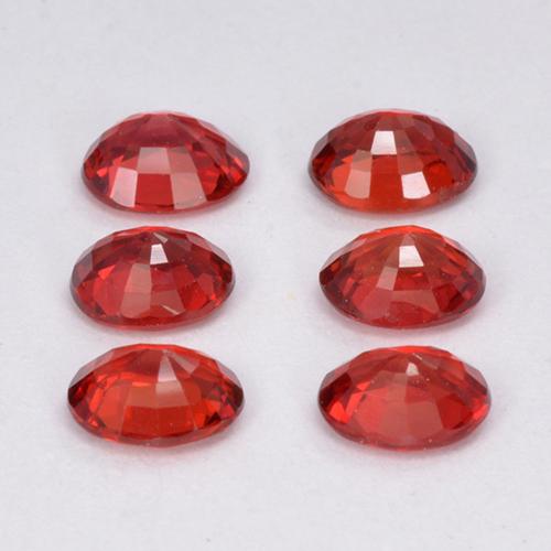 1.95天然橙色蓝宝石，椭圆形切割，4.5×3.6毫米，VVS-VS
