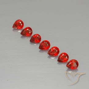 1.97天然橙色蓝宝石，梨形，4.5×3.5毫米，VVS-VS