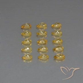 4.27天然黄色蓝宝石，梨形，4.8×3.2毫米，VVS-VS