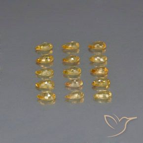 3.73天然黄色蓝宝石，梨形，4.9×3.2毫米，VVS-VS