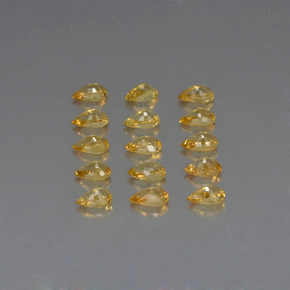 天然黄色蓝宝石，梨形，5×3.1毫米，VVS-VS