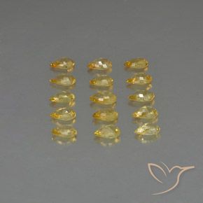 3.68天然黄色蓝宝石，梨形，4.9×3.1毫米，VVS-VS