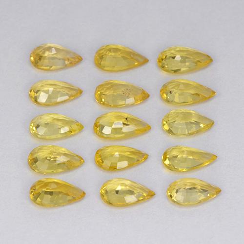 3.26天然黄色蓝宝石，梨形，4.7×3毫米，VVS-VS