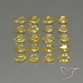 4.30天然黄色蓝宝石，梨形，4.7×3毫米，VVS-VS