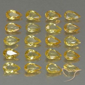 4.30天然黄色蓝宝石，梨形，4.7×3毫米，VVS-VS