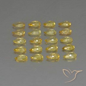 4.30天然黄色蓝宝石，梨形，4.7×3毫米，VVS-VS