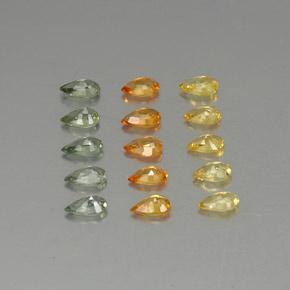 3.72天然多色蓝宝石，梨形，5.1×3毫米，VVS-VS