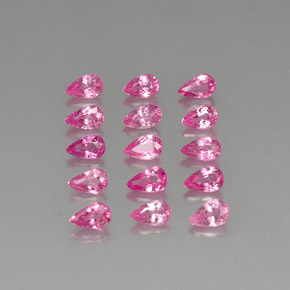 4.21天然粉色蓝宝石，梨形，5×2.9毫米，VVS-VS