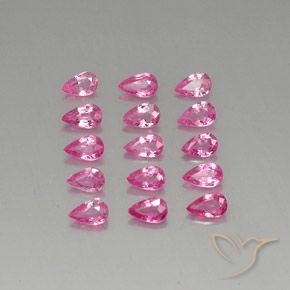 3.58天然粉色蓝宝石，梨形，4.7×3.1毫米，VVS-VS