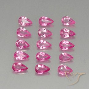 3.58天然粉色蓝宝石，梨形，4.7×3.1毫米，VVS-VS