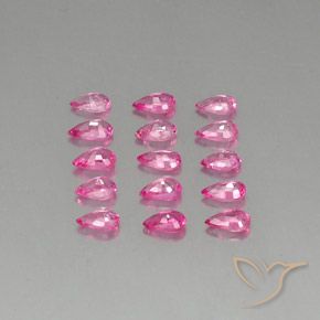 3.58天然粉色蓝宝石，梨形，4.7×3.1毫米，VVS-VS