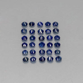 天然蓝宝石，圆形切割，2.05毫米，VVS-VS