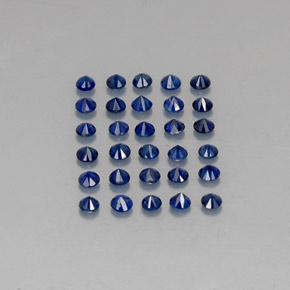 天然蓝宝石，圆形切割，2.03毫米，VVS-VS