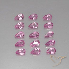 3.99天然粉色蓝宝石，梨形，4.8×3.1毫米，VVS-VS
